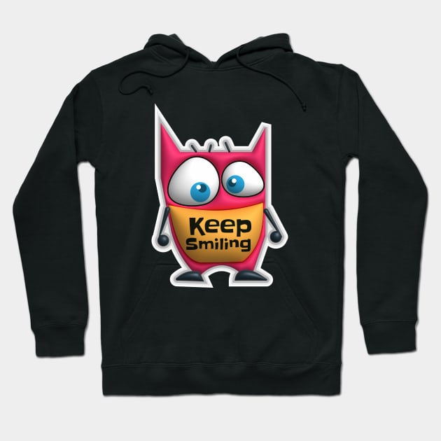 Keep smiling with cute monster Hoodie by Pluie